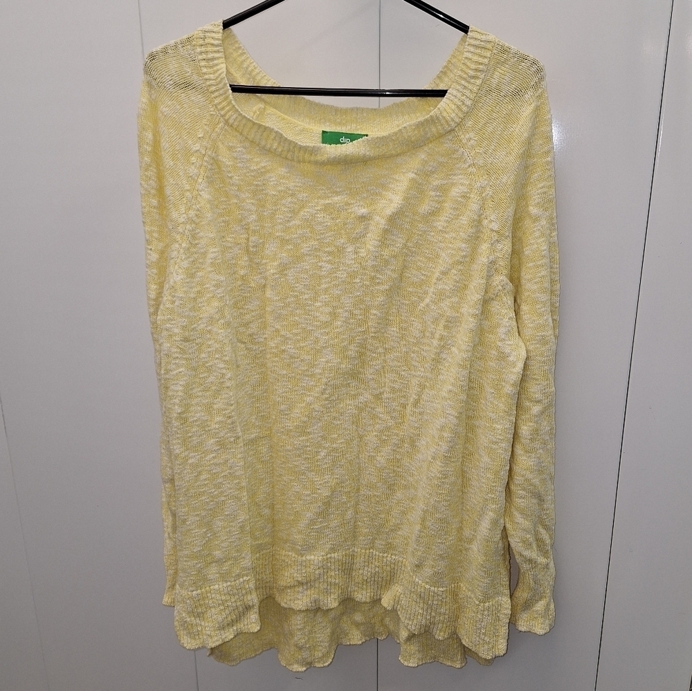 Dip Brand Pale Yellow White Sweater 1X